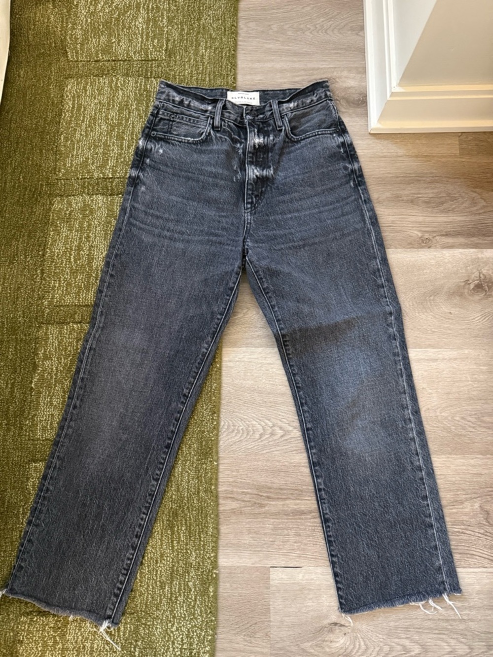 SLVRLAKE Washed Black Straight-Leg Jeans